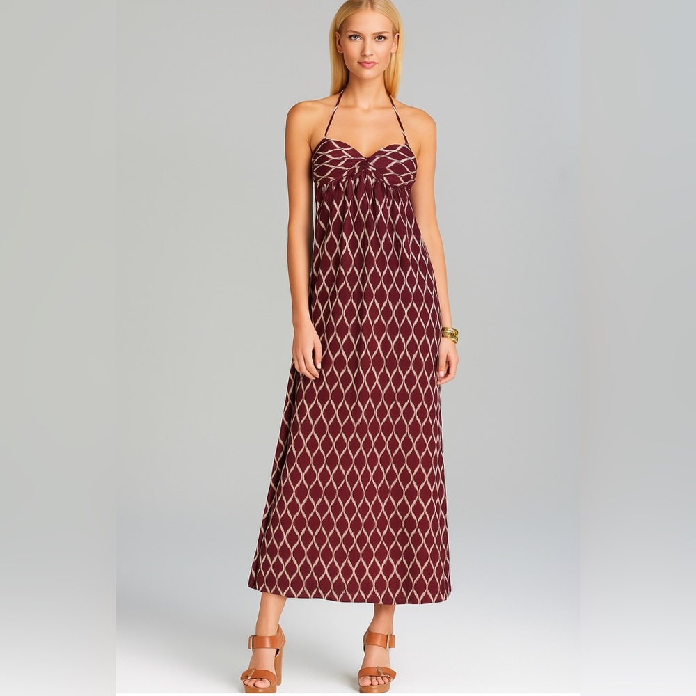 Robin Piconne Ikat Halter‎ Top Cover-Up Maxi Dress